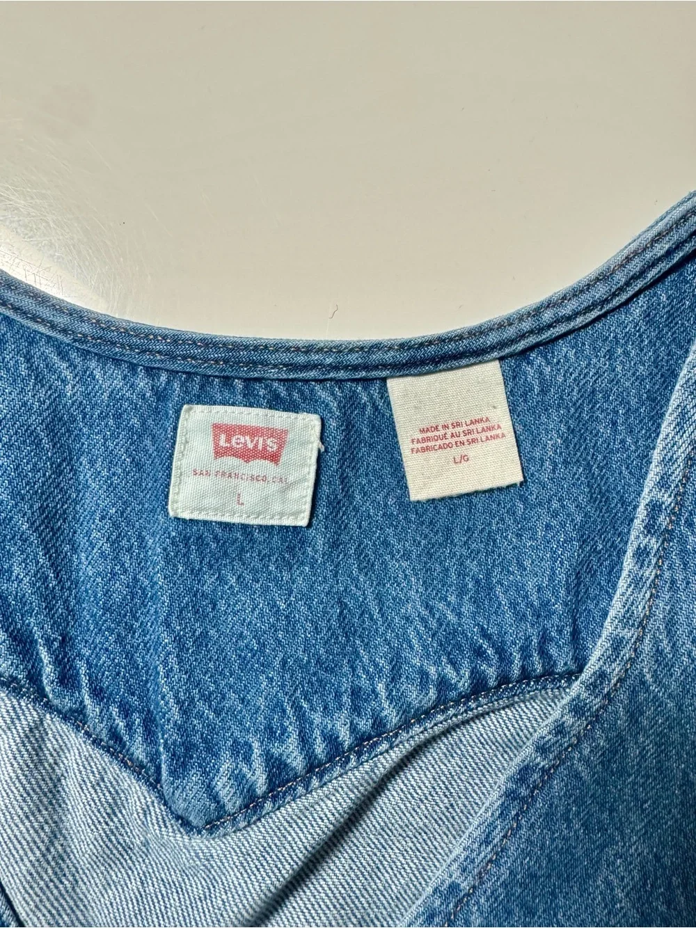 Levi's Denim Vest in Blue - Button-Front Sleeveless Jacket